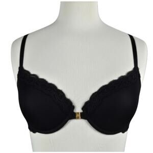 Natori Women's Feathers Front Close T-Back Bra Black 32C